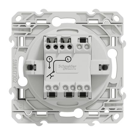 S530206 Schneider Electric Grey Push Button Light Switch, Odace