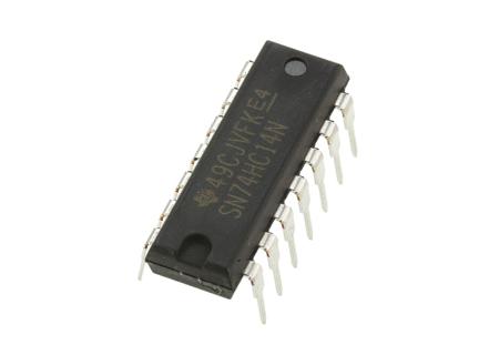 SN74HC14N Texas Instruments  Hex Schmitt Trigger Inverter, 14-Pin PDIP