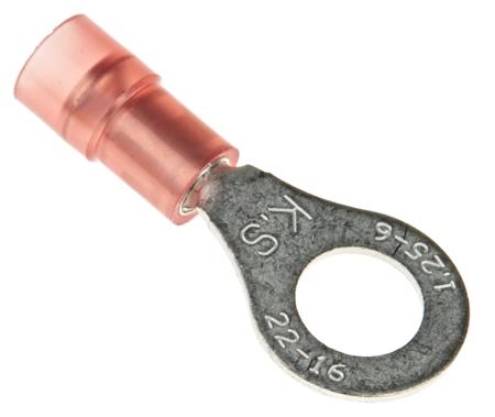 267-3593 RS PRO Insulated Ring Terminal, M6 Stud Size, 0.5mm² to 1.5mm² Wire Size, Red
