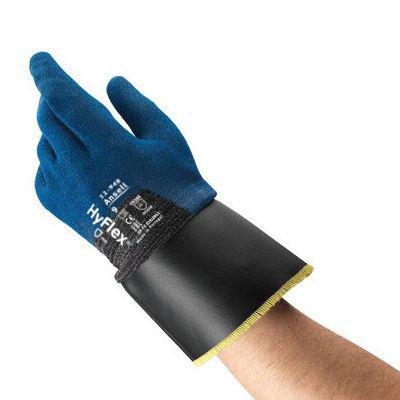 11948070 Ansell HyFlex 11-948 Blue Fibreglass, Polyamide Abrasion Resistant, Cut Resistant Gloves, Size 7, Waterbased PU Coating