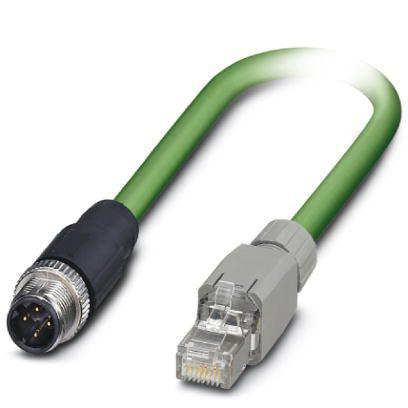 1416242 Phoenix Contact Cat5 Cat5 Cable, Shielded Shield, Green, 2m