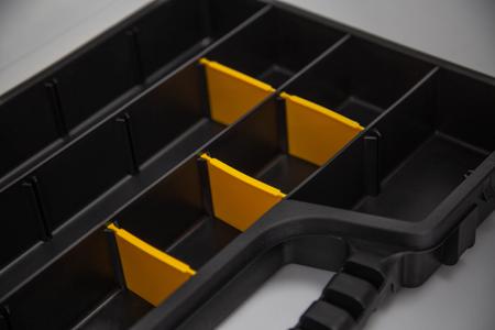 435-0191 RS PRO 17 Cell Black, Transparent PP, Adjustable Compartment Box, 60mm x 510mm x 330mm