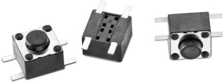 430181038816 IP67 Black Round Tactile Switch, SPST 50 mA 3.8mm PCB