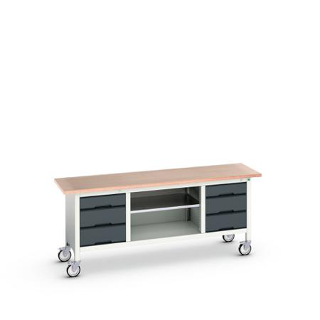 16923234.19 Bott, 6 Drawer Sheet Steel Floor Standing Storage Cabinet, 2000 x 600 x 830mm