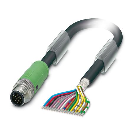 1430200 Phoenix Contact Male 17 way M12 to 17 way Unterminated Sensor Actuator Cable, 1.5 m