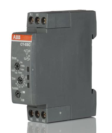 1SVR508150R0000 ABB CT-C Series DIN Rail, Snap-On Timer Relay, 110 → 130V ac, 1-Contact, 0.1 - 10s, 1-Function, SPDT