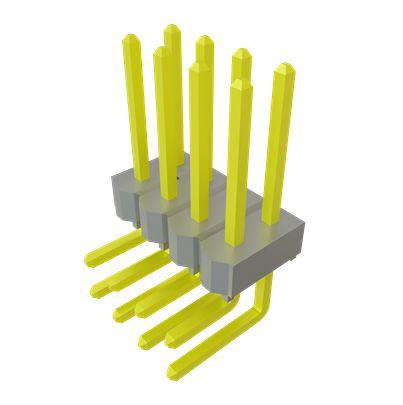 TSW-104-25-G-D-RA Samtec TSW Series Vertical Through Hole PCB Header, 8 Contact(s), 2.54mm Pitch, 2 Row(s), Unshrouded
