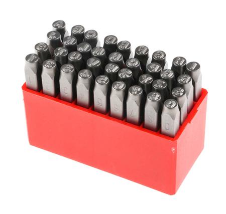 875-4770 RS PRO 4mm x 36 Piece Engraving Letter Punch Set, (27 Pieces x Capital A → Z English Letter Dot Steel Stamp, 9