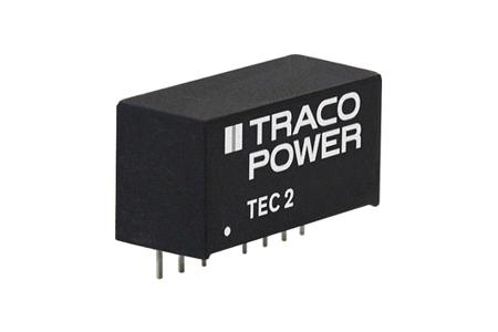 TEC-2-1212 TRACOPOWER TEC 2 2W Isolated DC-DC Converter Through Hole, Vin 9 → 18 V dc, Vout 12V dc, I/O isolation 1600V dc