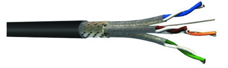 AUDIOLAN6A S2Ceb-Groupe CaeCAT6A, 100m Cat6a, Black, S/FTP, Unterminated PUR Sheath