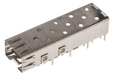 1489962-1 TE Connectivity SFP Series Single Port Right Angle SFP Cage, Solder Termination