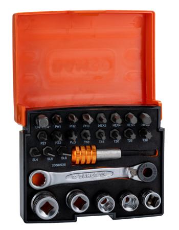 2058/S26 Bahco Driver Bit Set 26 Pieces, Hexagon, Phillips, Pozidriv, Slotted, Torx