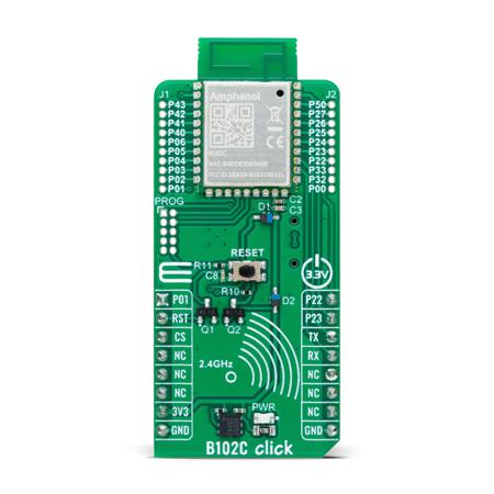 MIKROE-6088 MikroElektronika Bluetooth 5.0 Module From Amphenol B102C Bluetooth Bluetooth Module, Development Module for And More,