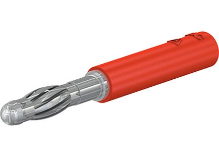 22.5163-22 Staubli Red, Plug Test Connector Adapter With Brass contacts and Nickel Plated - Socket Size: 4mm