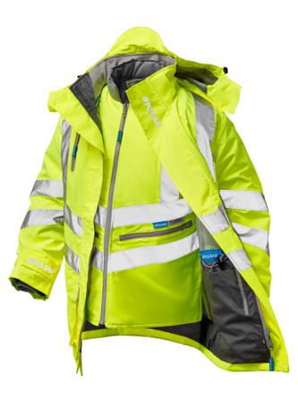 P487-S PULSAR P487 Yellow Unisex Hi Vis Bodywarmer, S