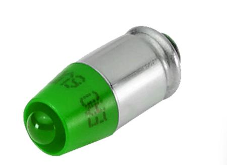 10-2J19.1045 EAO Green LED Indicator Lamp, 48V ac/dc, T1 3/4 MG Base, 6.1mm Diameter, 600mcd