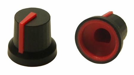 302-692 RS PRO 16.2mm Black Potentiometer Knob for 6mm Shaft D Shaped