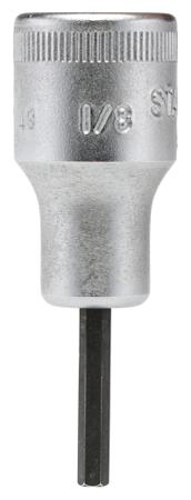 02450008 STAHLWILLE 3/8 in Drive Bit Socket, Hex Bit, 1/8in, 52 mm Overall Length