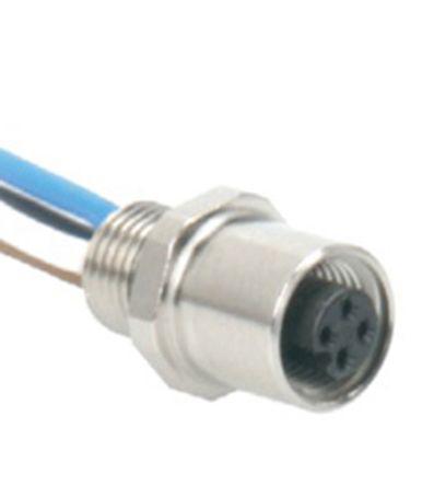 VFK-3-1 Turck VFK Series, 4 Pole Panel Mount Connector Plug, IP67, Female Contacts, Threaded Mating