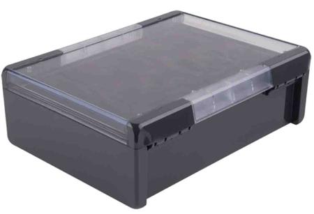 96027664-B-273612-PC-V0-G-7024 Bopla Bocube Series Graphite Grey Polycarbonate Enclosure, IP66, IP68, IK07, Transparent Lid, 284 x 364 x 120mm