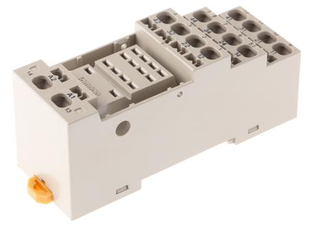 PYF14S Omron MY4 14 Pin 250V ac DIN Rail Relay Socket, for use with MY2 Series, MY4 Series