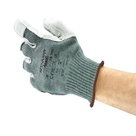 70765100 Ansell ActivArmr 70-765 Grey Acrylic, Nylon (Liner) Cut Resistant Cut Resistant Gloves, Size 10, Leather Coating