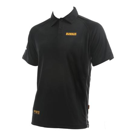Rutland-M DeWALT Rutland Black, Grey Polyester Polo Shirt, UK- 39 - 41in, EUR- 99 - 104cm