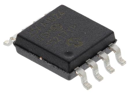 25AA1024-I-SM Microchip 25AA1024-I/SM Serial EEPROM Memory, 1Mbit, 250ns, 1.8 → 5.5 V 8-Pin SOIJ