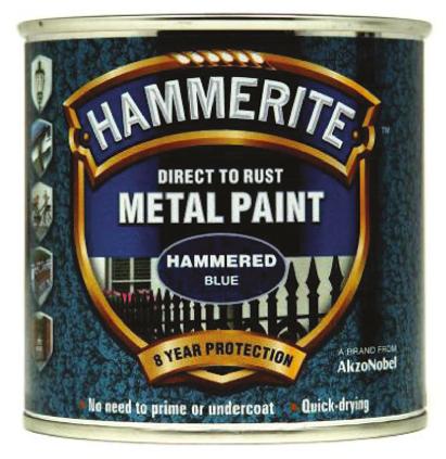 5092936 Hammerite Metal Paint in Hammered Blue 250ml