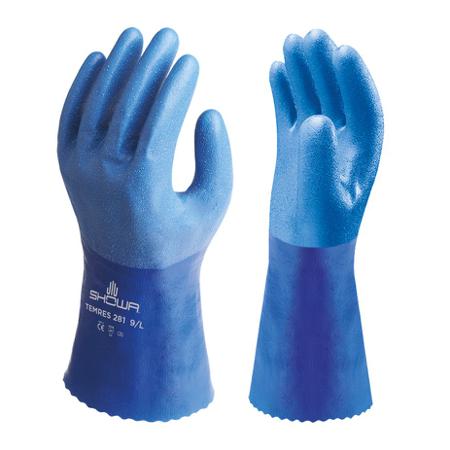 SHO2811 Showa 281 Blue Nylon General Purpose, Waterproof Work Gloves, Size Small, Polyurethane Coating