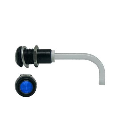 RHD-1100-3000-F9PZB67PR  Bivar, Panel Mount Right Angle LED Light Pipe, Blue Round Lens
