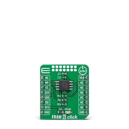 MIKROE-4831 MikroElektronika , FRAM 6 Click Ferroelectric RAM (FeRAM) Add On Board for CY15B102Q for mikroBUS socket
