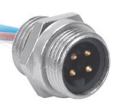 RSF-44-0-5M-NPT Turck RSF Series, 4 Pole Panel Mount Connector Socket, with Male Contacts, IP67