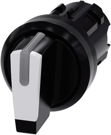 3SU1002-2BP60-0AA0 Siemens SIRIUS ACT 3SU10 Series 3 Position Selector Switch Head, 22mm Cutout, White Handle
