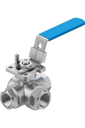 VZBE-1-2-T-63-F-3T-F04-M-V15V15 Festo Stainless Steel Ball Valve, Ball Valve, Threaded, NPT 1/2 NPTin, 12.7mm, 63bar Operating Pressure