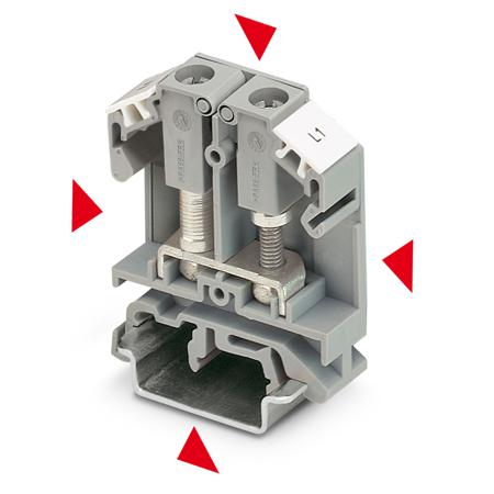 790404 Phoenix Contact OTTA 6-P/P Series Terminal Block, 6mm², 1-Level, Bolt Termination