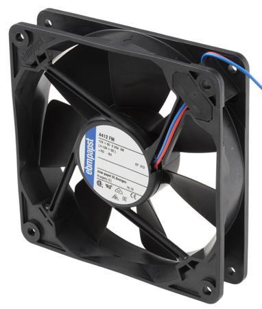 4412FM DC Axial Fan, 119 x 119 x 25mm, 140m³/h, 3.2W, 12 V dc (4400 Series)