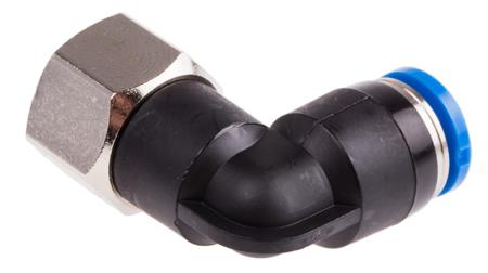 QSLF-1-8-6-B Festo Pneumatic Elbow Threaded-to-Tube Adapter, G 1/8 Female, Push In 6 mm 6mm Tube Connection