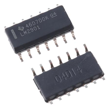 LM2901D  Texas Instruments, Quad Comparator, Open Collector O/P, 1.3μs 3 → 28 V 14-Pin SOIC