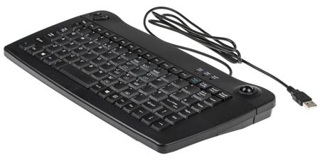 136-9673 RS Pro Wired Black USB Trackball Mini Keyboard, QWERTY (UK)