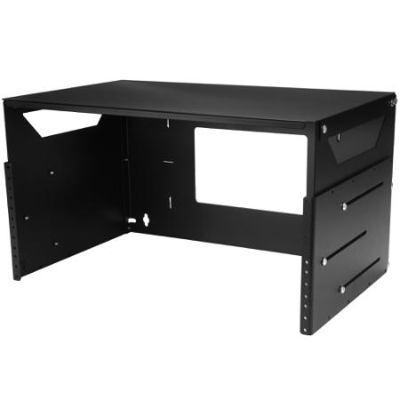 WALLSHELF4U 4U Server Rack With Steel 2-Post Frame in Black