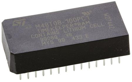 M48T08-100PC1 STMicroelectronics 64kbit 100ns NVRAM, 28-Pin PCDIP,
