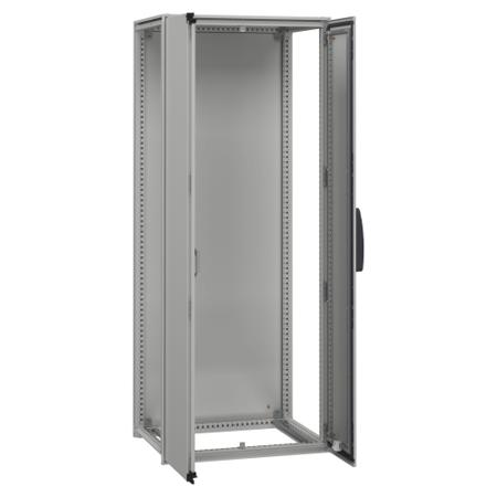 NSYSFN1812402D Schneider Electric PanelSeT SFN Series Galvanised Steel Double-Door-Door Floor Standing Enclosure, Plain Door Door,
