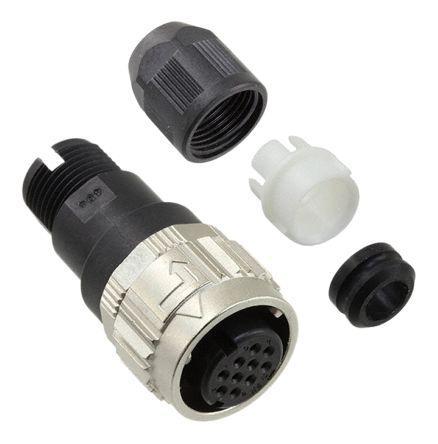HR08D-12WPM-10S Hirose HR08D Series, 10 Pole Cable Mount Connector Plug, with Female Contacts, IP67, IP68