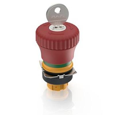 1.30.243.701/0300 RAFI RAFIX 22 QR Series Latching Emergency Stop Push Button, PCB, 22.3mm Cutout, IP65