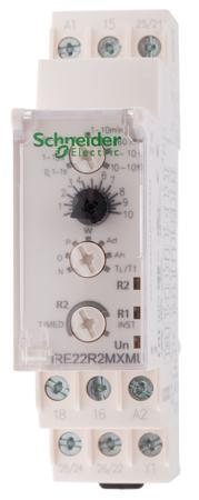 RE22R2MXMU Schneider Electric Harmony Time Series DIN Rail Mount Timer Relay, 24 → 240V ac, 4-Contact, 0.1 s → 100h,
