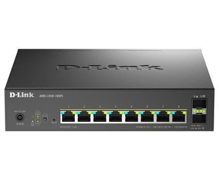 DMS-1250-10SPL/E D-Link Multi-Gigabit Smart Managed PoE+ Switch with 2 x 10G SFP+ ports, Managed 10 Port Network Switch With PoE EU