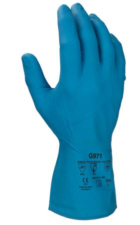G971-L RS PRO Blue Nitrile Chemical Resistant Gloves, Size 9, Large