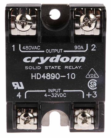 HD4890-10 Sensata Crydom HD SERIES Series Solid State Relay, 90 A Load, Panel Mount, 530 V Load, 32 V Control