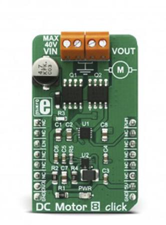 MIKROE-2893 MikroElektronika DC Motor 8 Click DC Motor for MIC4605 for DC Motor Driver